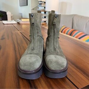 Sam Edelman Cooper Zipup Chelsea Boot - Green Suede